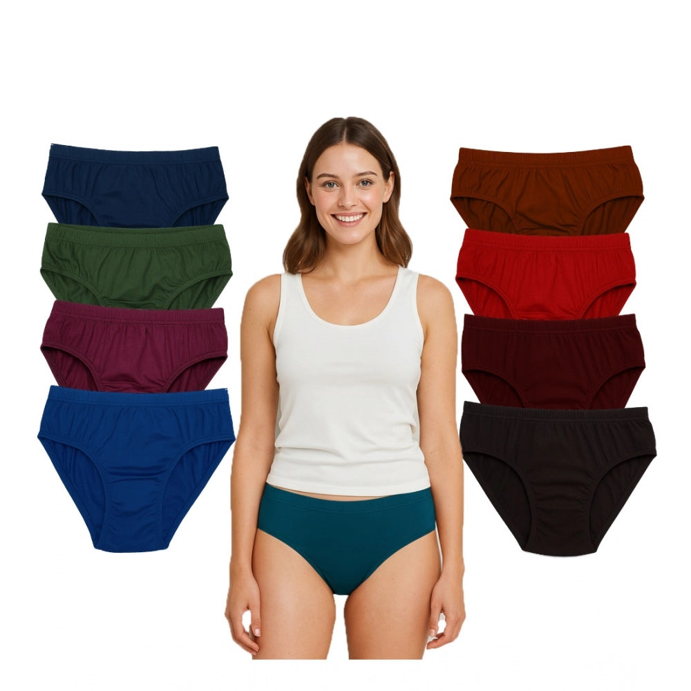 Pack Of_9 Women'S Cotton Solid Hipster Panty (Multicolor)