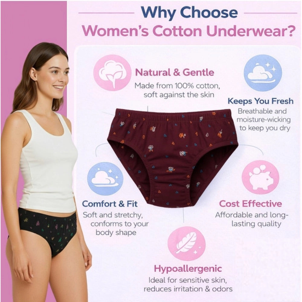 Pack Of_9 Women'S Cotton Printed Hipster Panty (Multicolor)