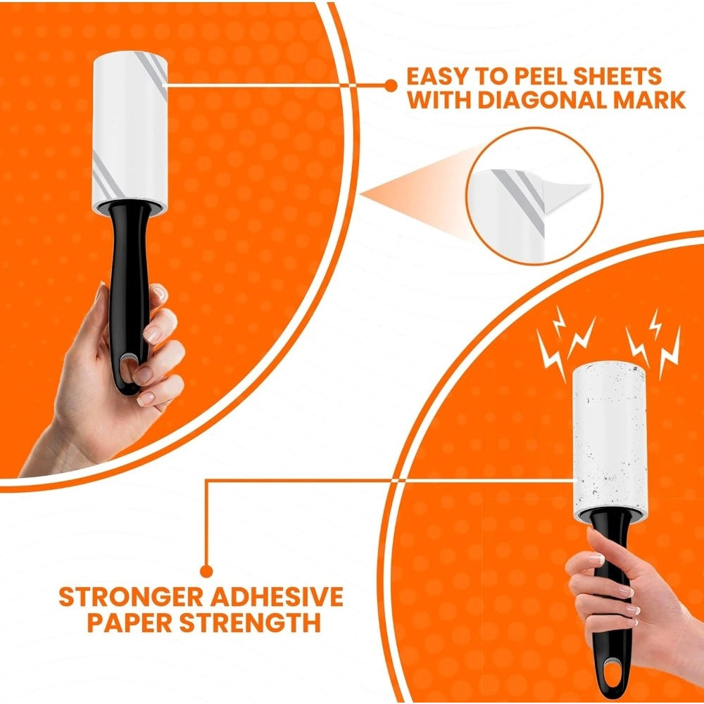 Pet Hair Remover 1 Handle And 4 Refill Totally 240 Sheets (Whi