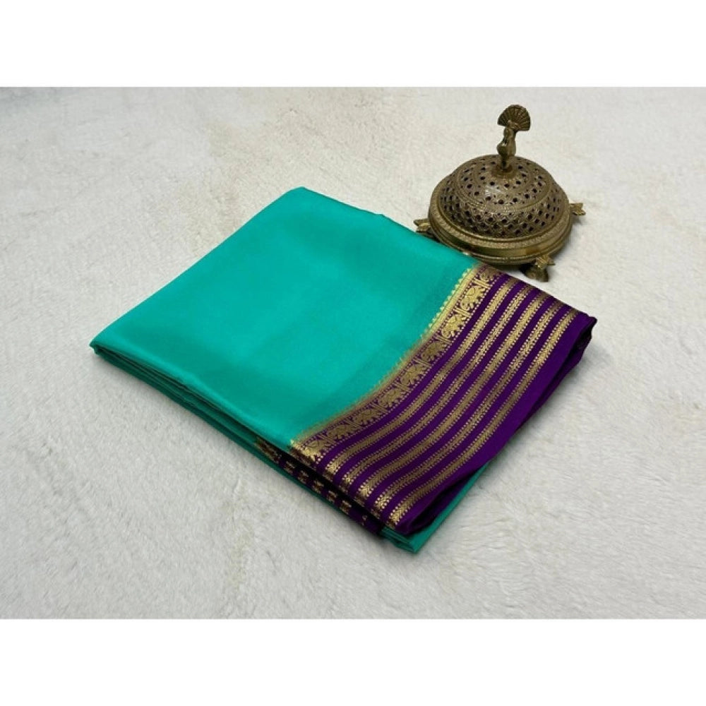 Women'S Crepe Chit Pallu Solid Saree With Unstitched Blouse 5.