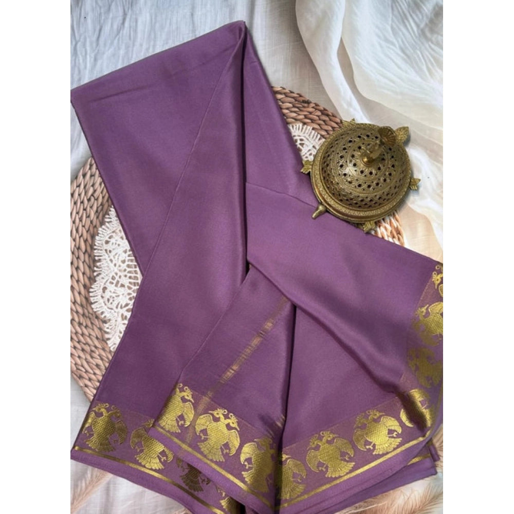 Women'S Crepe Chit Pallu Solid Saree With Unstitched Blouse 5.