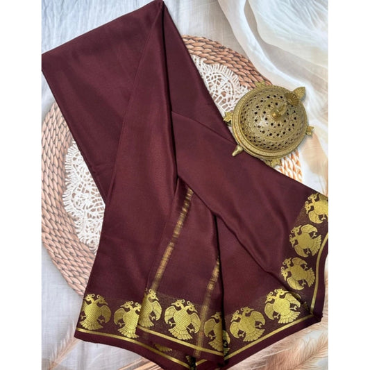 Women'S Crepe Chit Pallu Solid Saree With Unstitched Blouse 5.