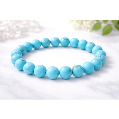 Natural Crystal 8mm Turquoise Bracelet (Sky Blue)