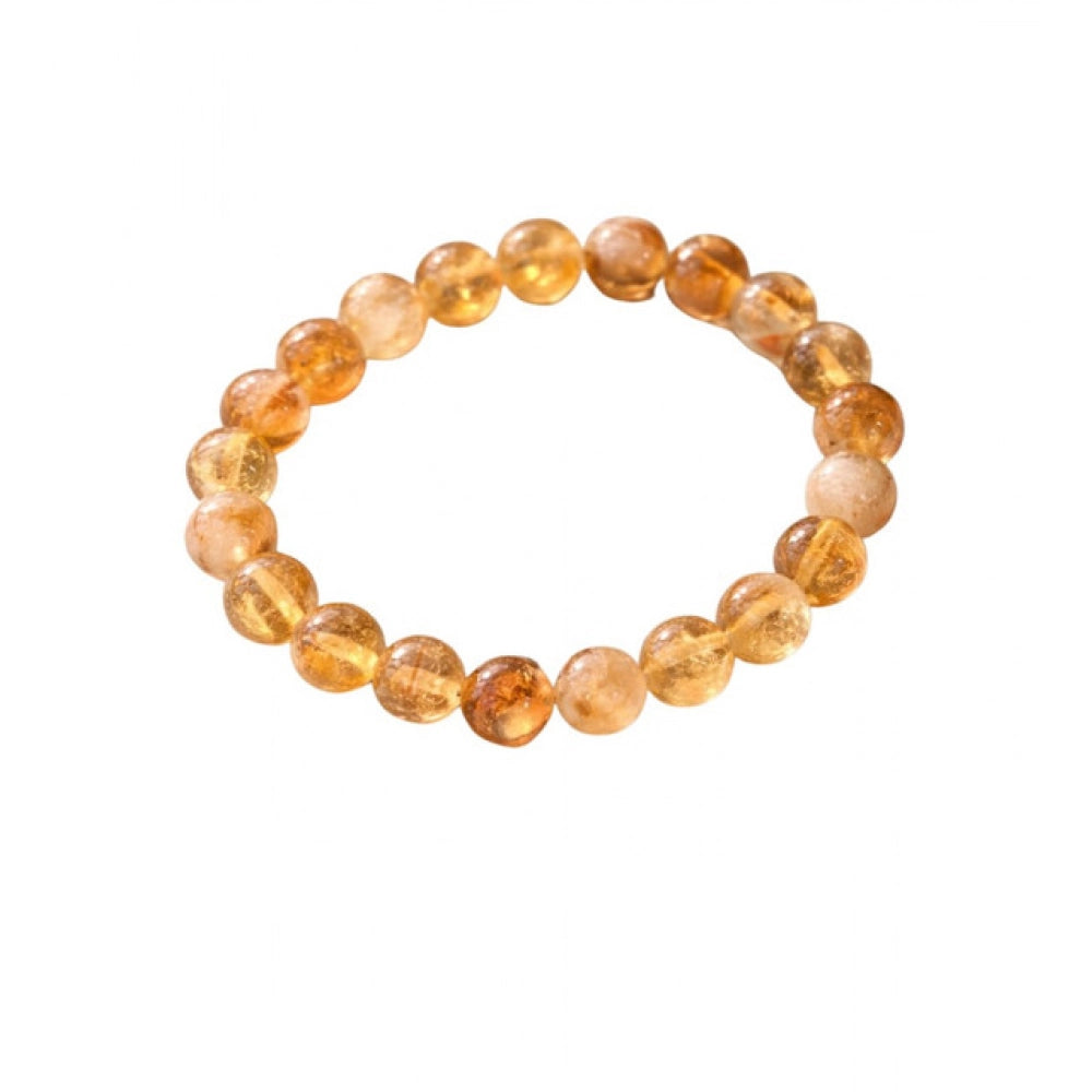 Natural Crystal 8Mm Citrine Bracelet (Musterd Yellow)