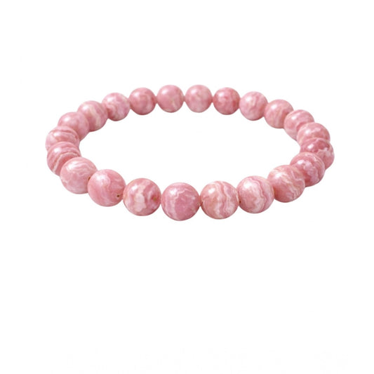 Natural Crystal 8Mm Rhodochrosite Bracelet (Pink)