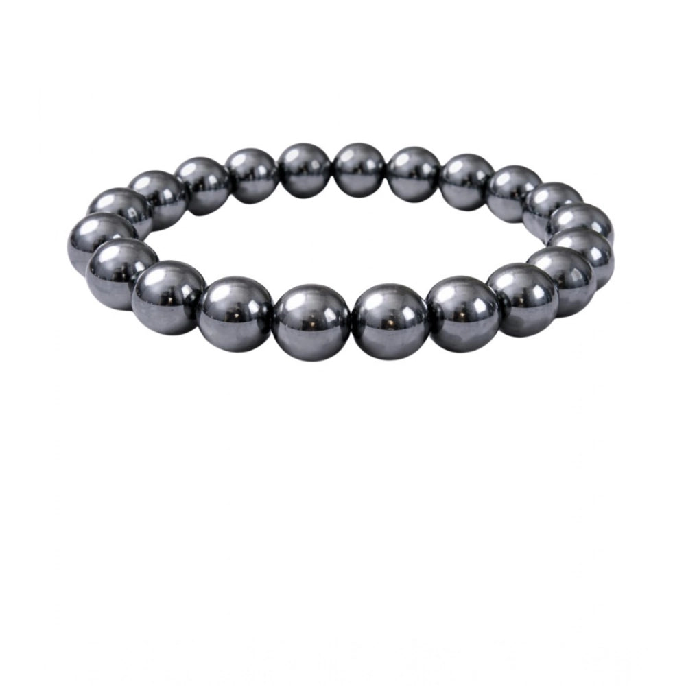 Natural Crystal 8Mm Hematite Bracelet (Grey)