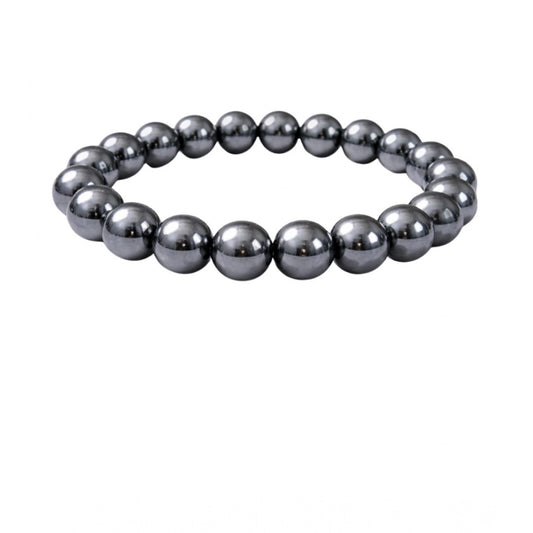 Natural Crystal 8Mm Hematite Bracelet (Grey)