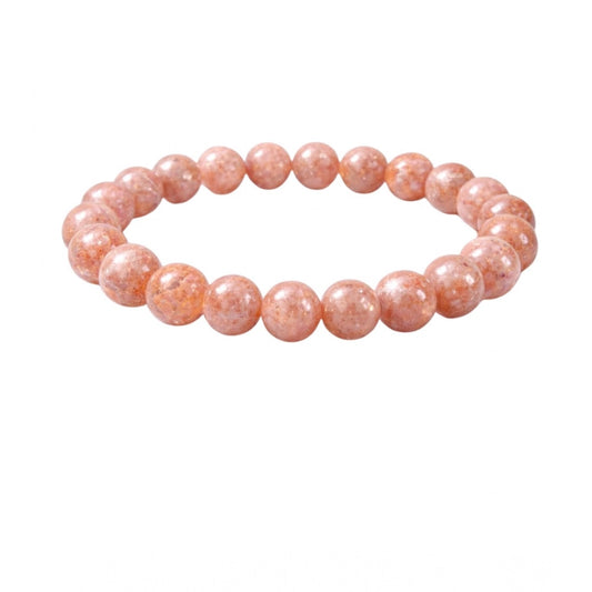 Natural Crystal 8Mm Sunstone Bracelet (Orange)