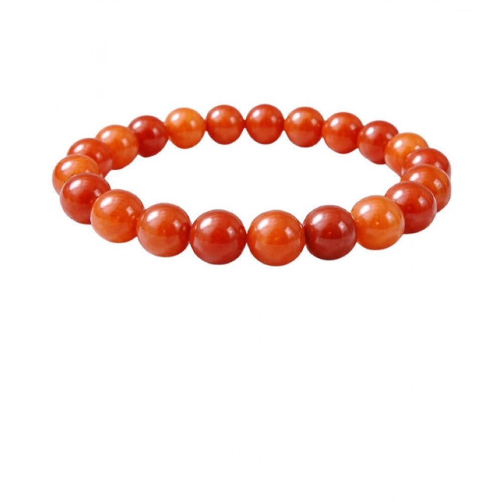 Natural Crystal 8Mm Carnelian Bracelet (Red)