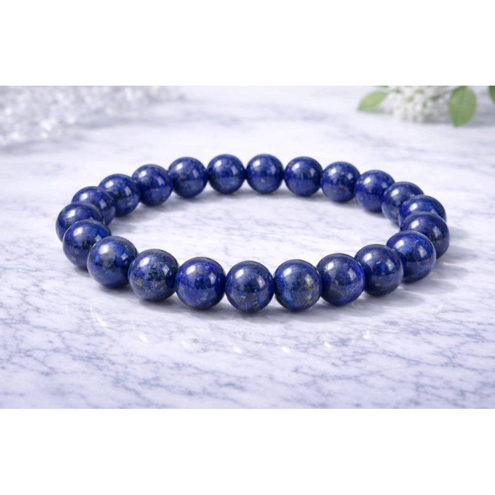 Natural Crystal 8Mm Lapis Lazuli Bracelet (Dark Purple)