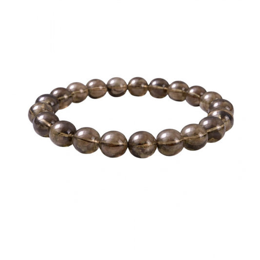 Natural Crystal 8Mm Smoky Quartz Bracelet (Brown)