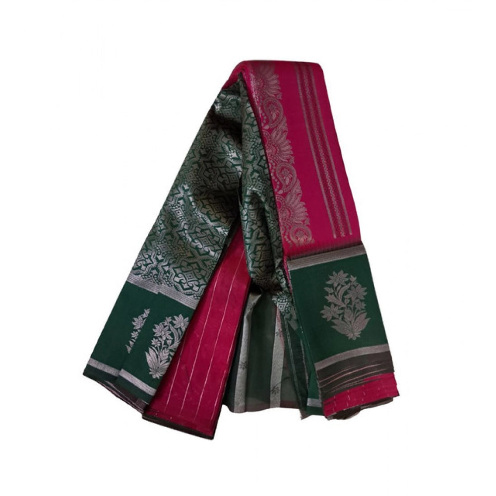 Women'S Soft Silk Wooven Saree With Unstitched Blouse 5.5Mtr (