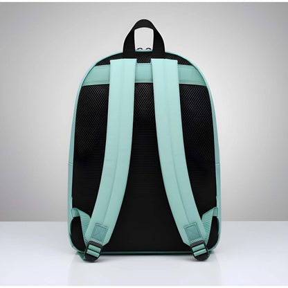 Unisex PU Leather Solid Medium Zipper Backpack (Green)