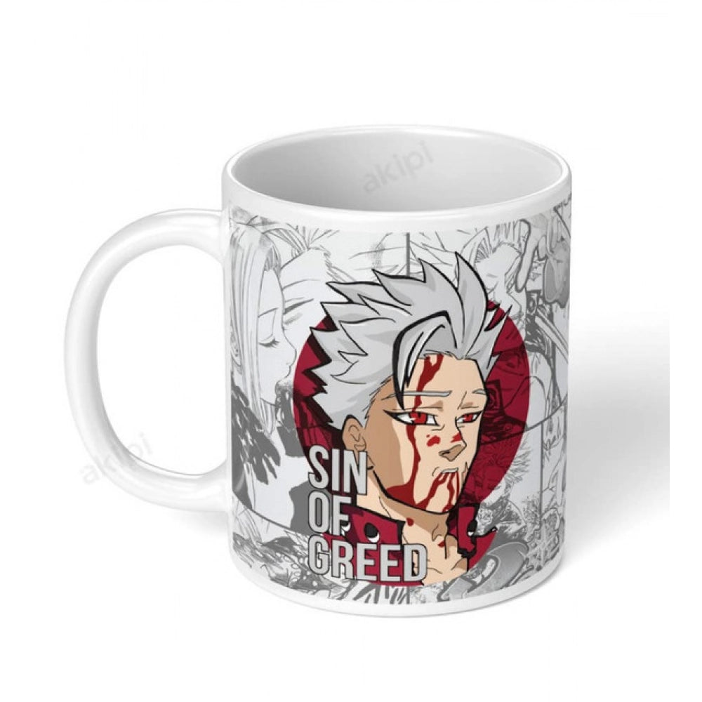 Anime Ban (Sin Of Greed) Ceramic Printed Coffee Mug (White)