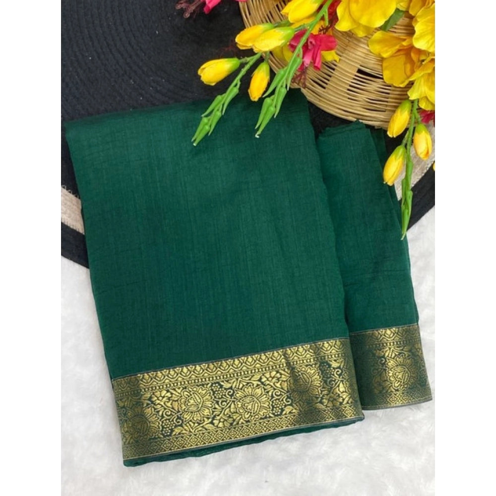 Women'S Vichitra Silk Printed Saree With Unstitched Blouse 5.5