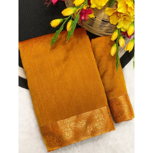 Women'S Vichitra Silk Printed Saree With Unstitched Blouse 5.5