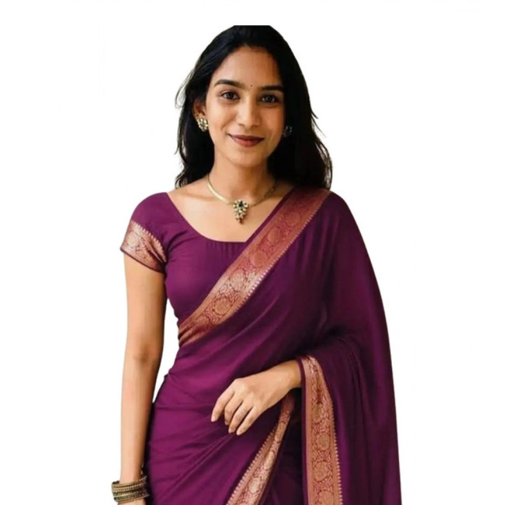 Women'S Vichitra Silk Printed Saree With Unstitched Blouse 5.5