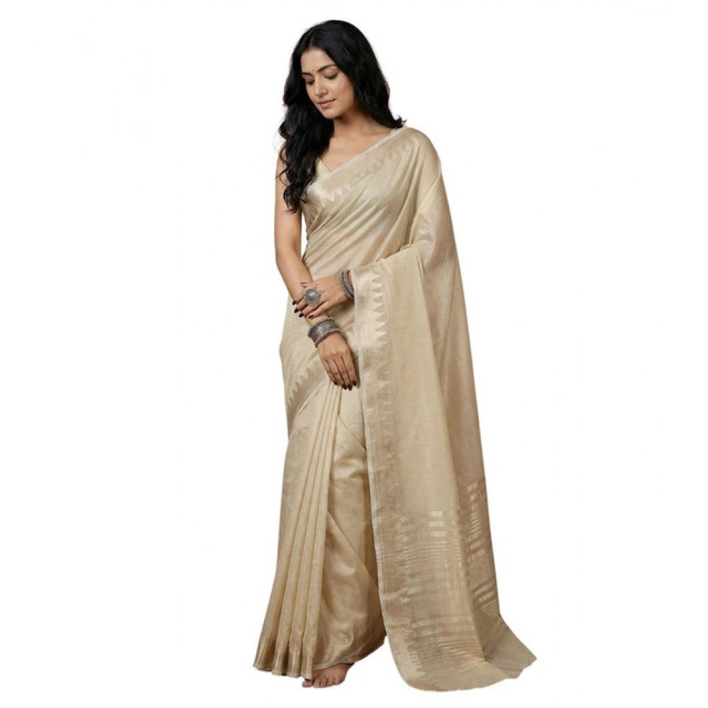 Women'S Cotton Printed Saree With Unstitched Blouse 5.5Mtr (Cr
