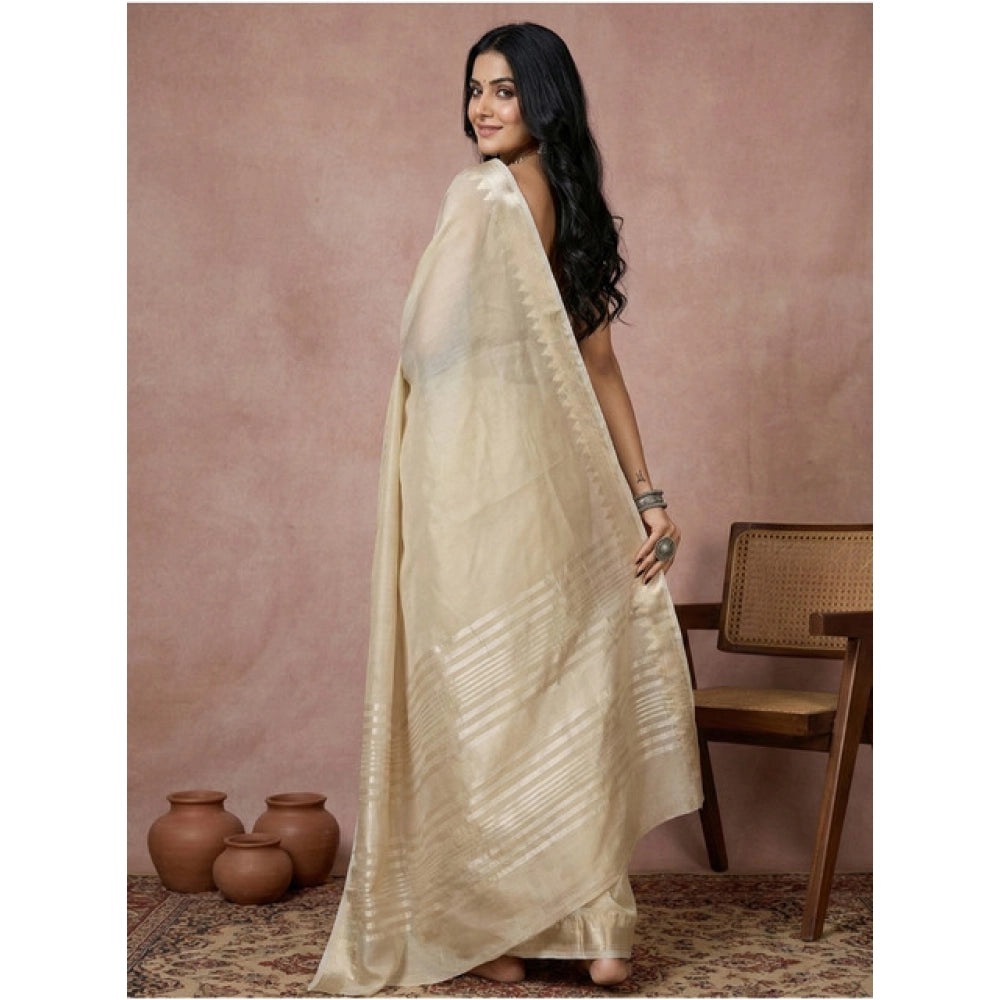 Women'S Cotton Printed Saree With Unstitched Blouse 5.5Mtr (Cr
