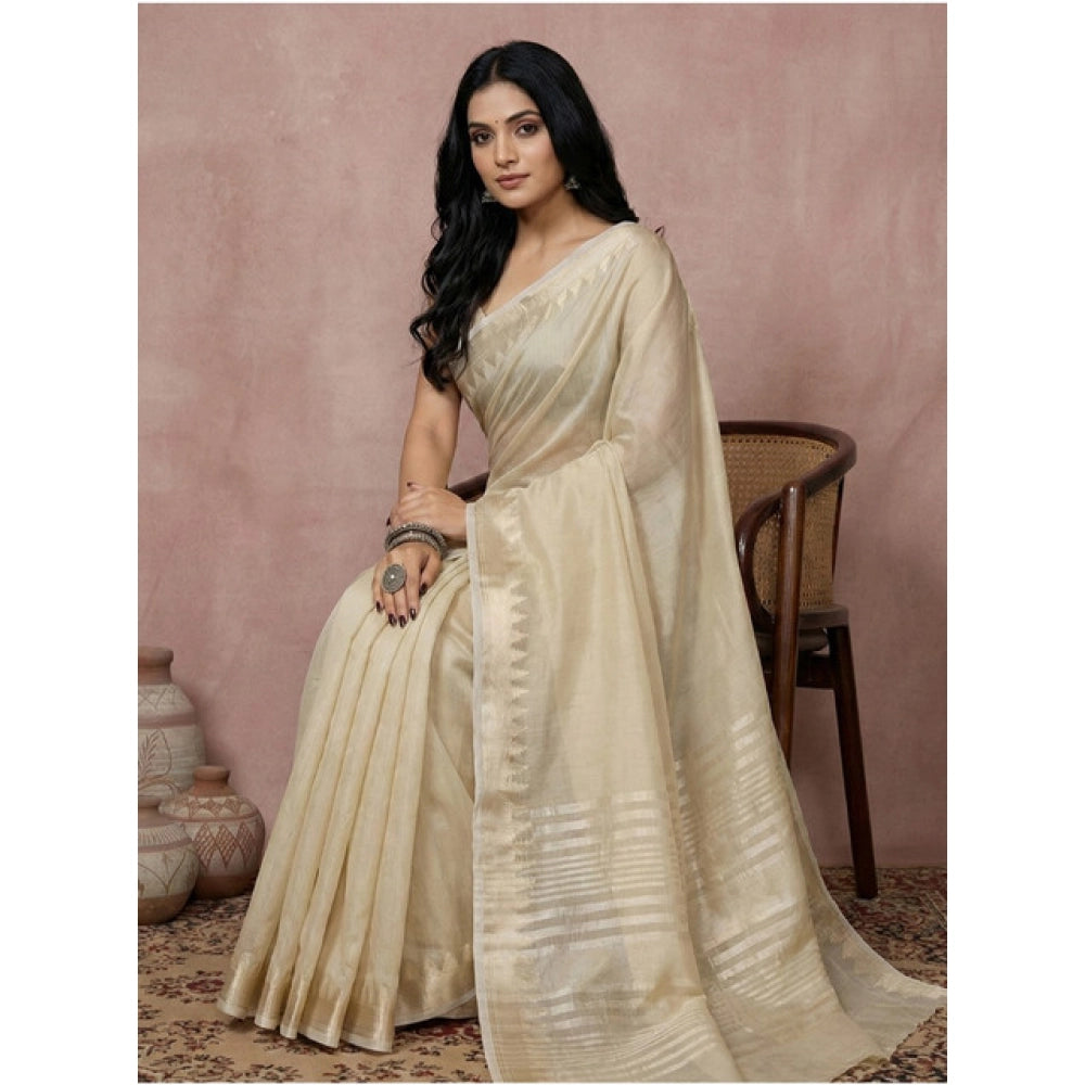 Women'S Cotton Printed Saree With Unstitched Blouse 5.5Mtr (Cr