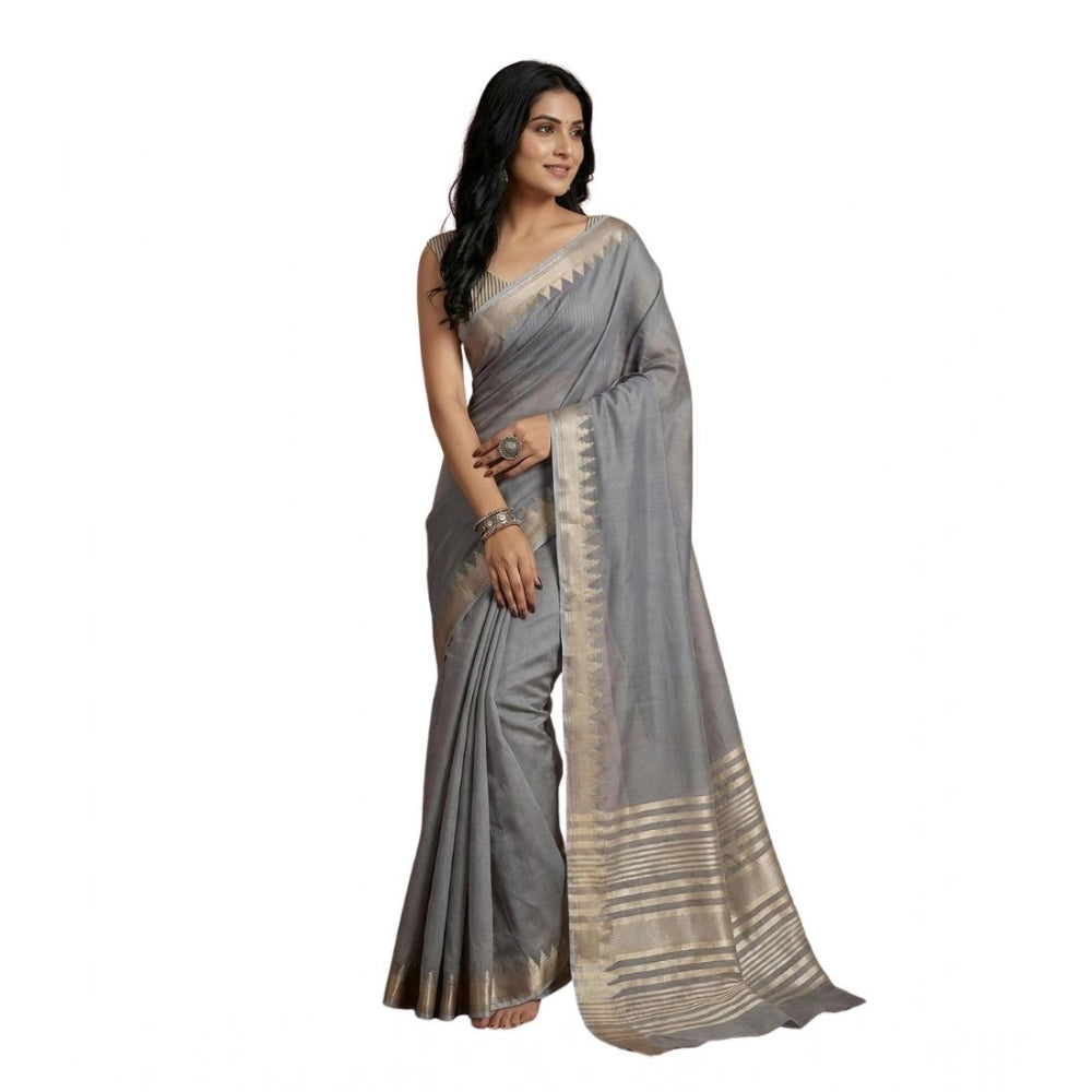 Women'S Cotton Printed Saree With Unstitched Blouse 5.5Mtr (Gr