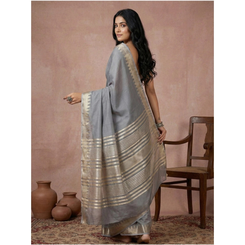 Women'S Cotton Printed Saree With Unstitched Blouse 5.5Mtr (Gr