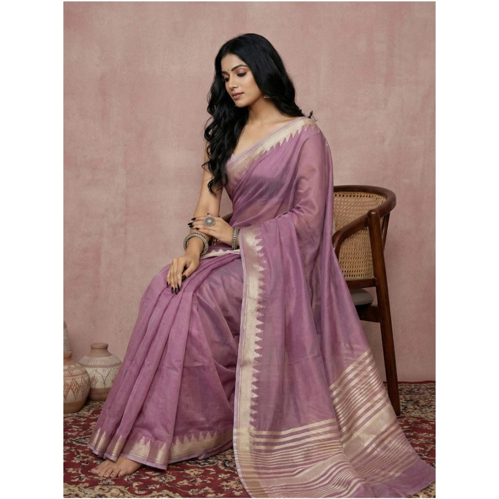 Women'S Cotton Printed Saree With Unstitched Blouse 5.5Mtr (Pu
