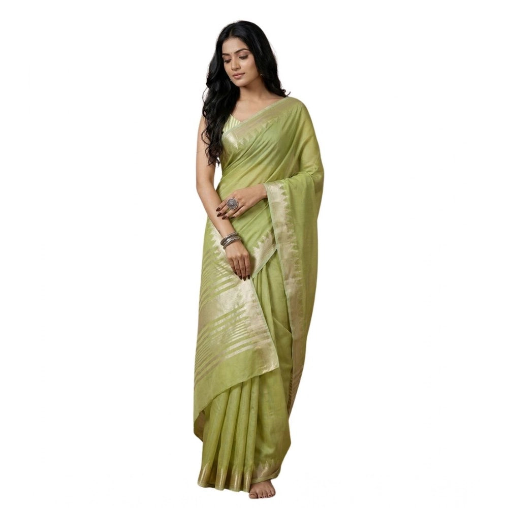 Women'S Cotton Printed Saree With Unstitched Blouse 5.5Mtr (Li