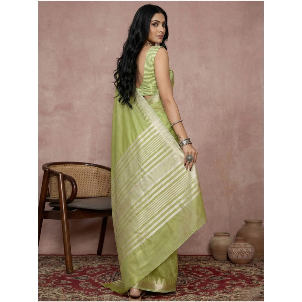 Women'S Cotton Printed Saree With Unstitched Blouse 5.5Mtr (Li