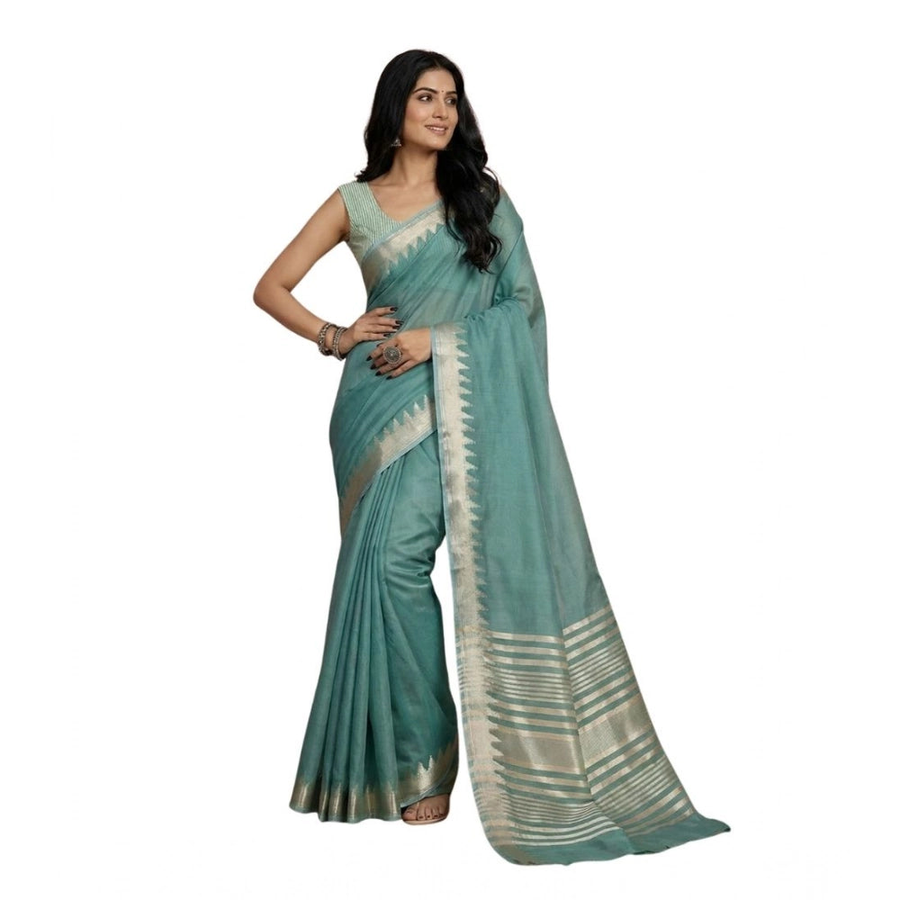 Women'S Cotton Printed Saree With Unstitched Blouse 5.5Mtr (Te