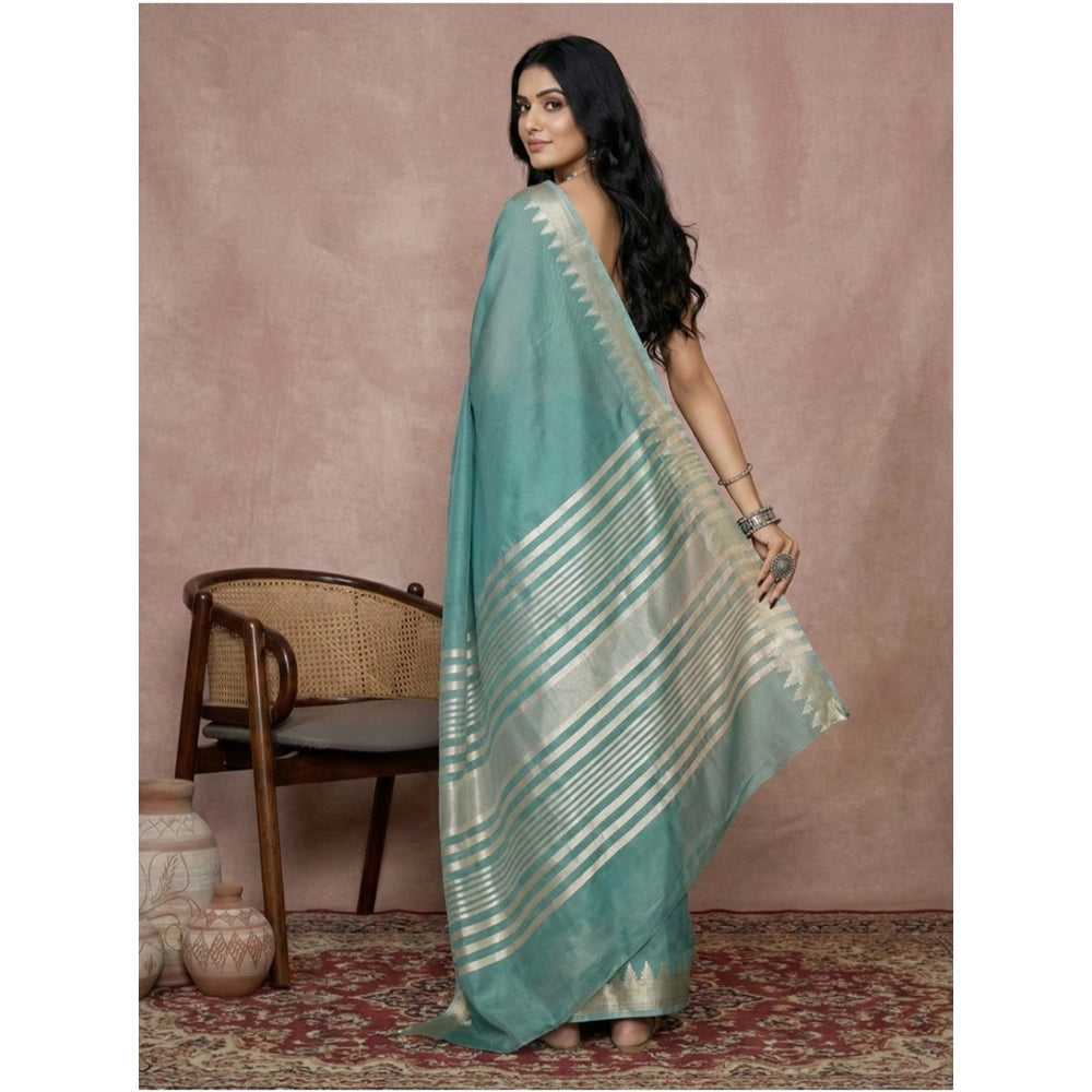 Women'S Cotton Printed Saree With Unstitched Blouse 5.5Mtr (Te