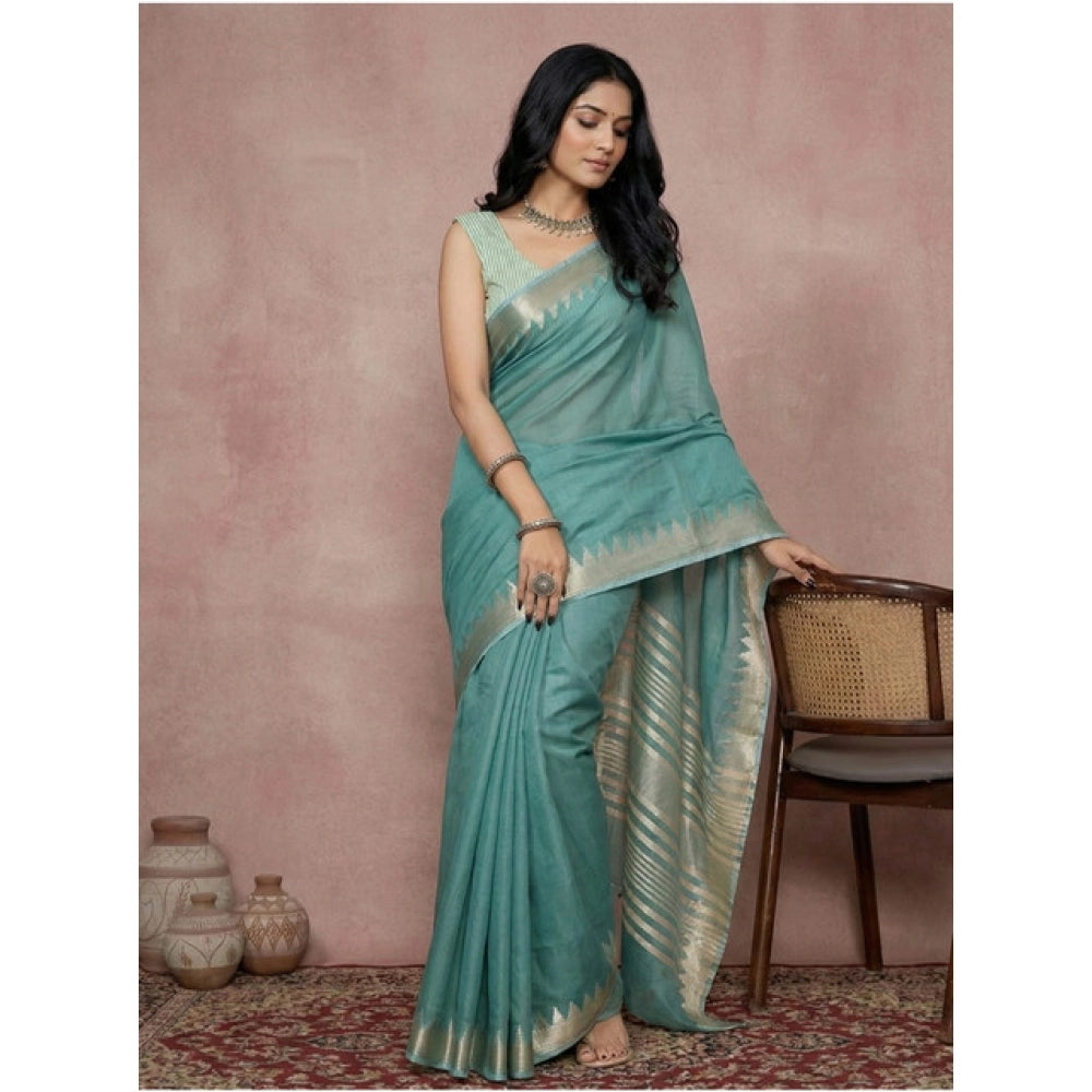 Women'S Cotton Printed Saree With Unstitched Blouse 5.5Mtr (Te