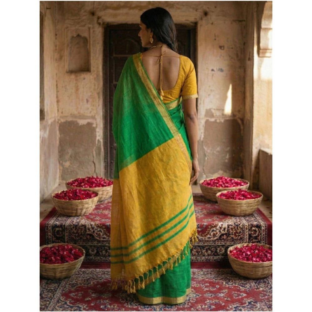 Women'S Cotton Printed Saree With Unstitched Blouse 5.5Mtr (Gr