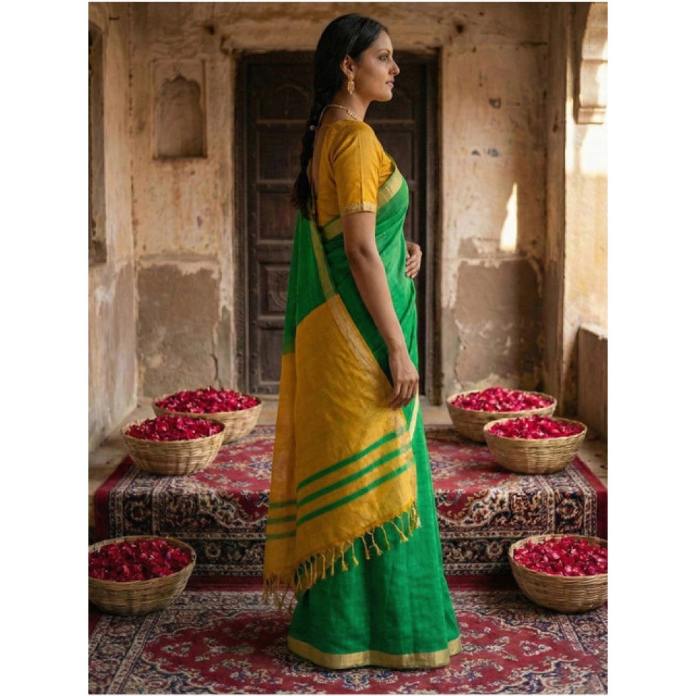 Women'S Cotton Printed Saree With Unstitched Blouse 5.5Mtr (Gr