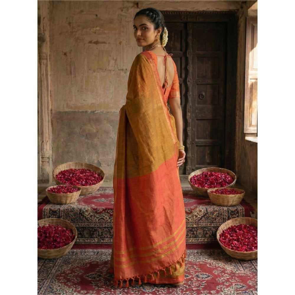 Women'S Cotton Printed Saree With Unstitched Blouse 5.5Mtr (Mu