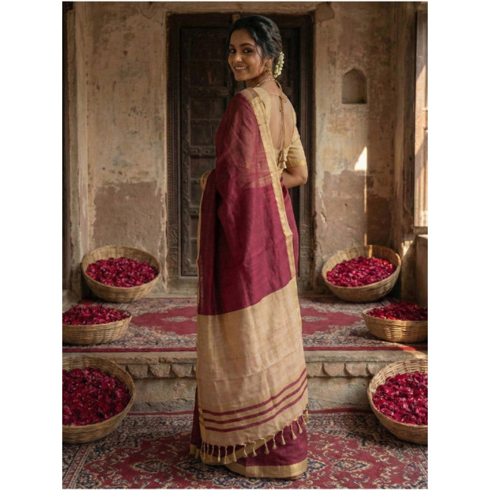 Women'S Cotton Printed Saree With Unstitched Blouse 5.5Mtr (Wi