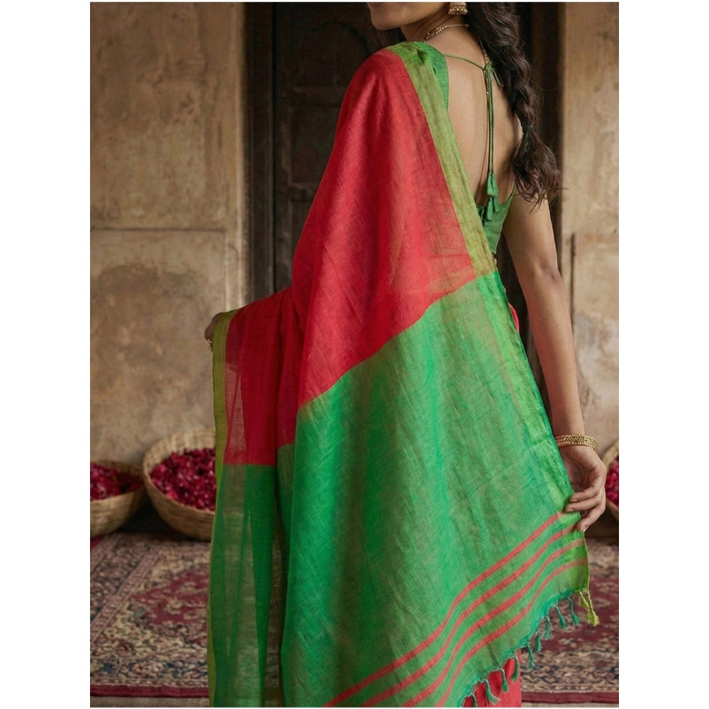 Women'S Cotton Printed Saree With Unstitched Blouse 5.5Mtr (Re
