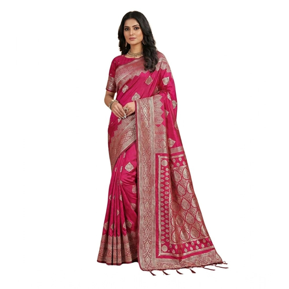 Women'S Silk Blend Printed Saree With Unstitched Blouse 5.5Mtr