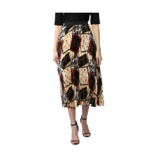 Women's Satin Pleated Elasticated Skirt (Multicolor) - VANSHELLE