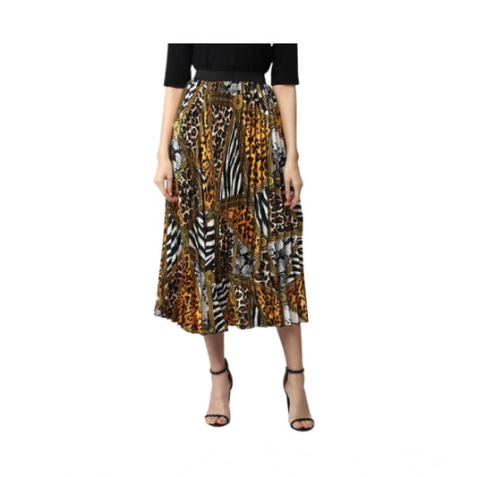 Women's Satin Pleated Elasticated Skirt (Multicolor) - VANSHELLE