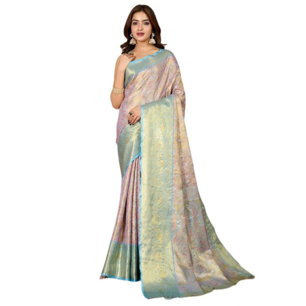 Women's Jacquard Saree With Unstitched Blouse 5.5Mtr (Multicolor) - VANSHELLE