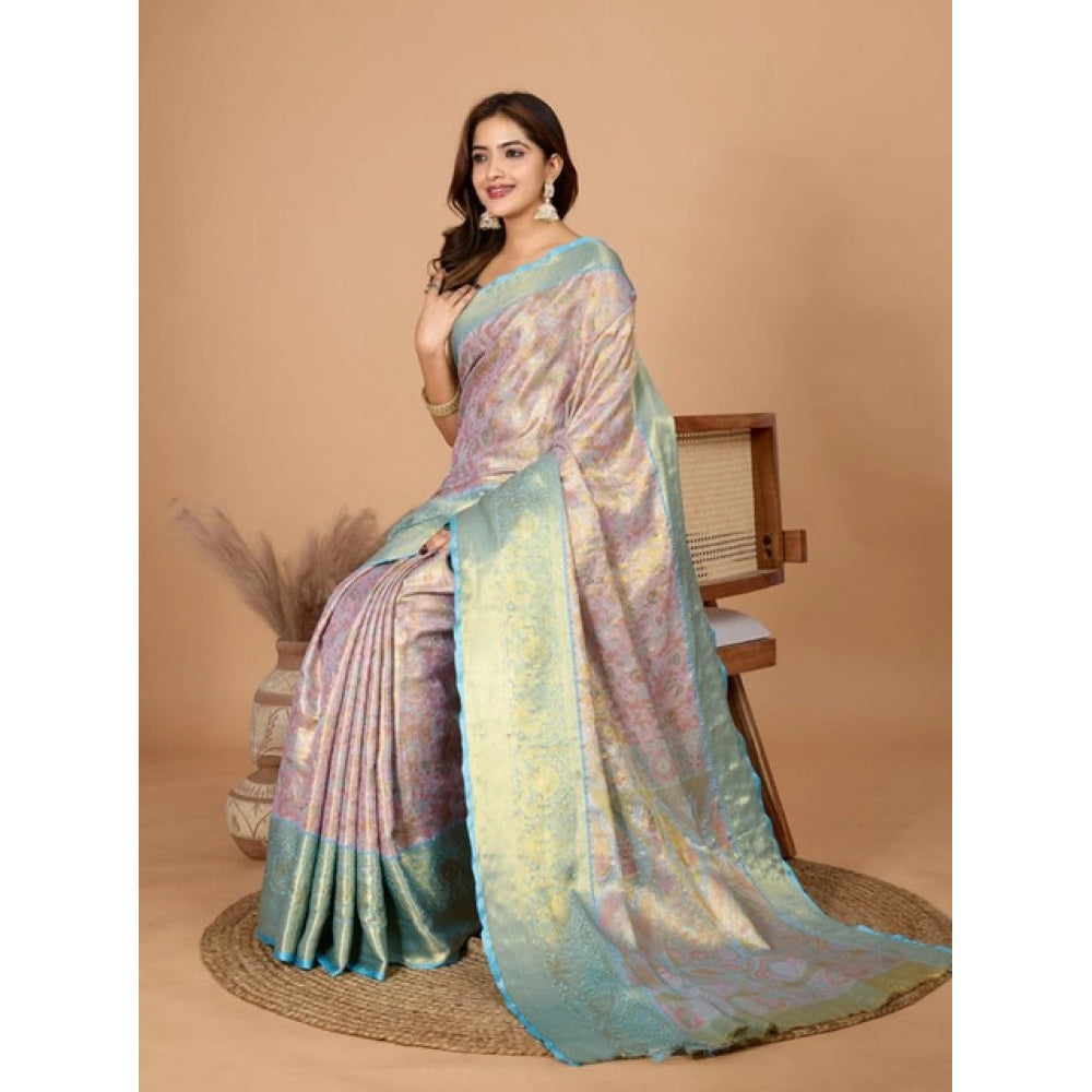 Women's Jacquard Saree With Unstitched Blouse 5.5Mtr (Multicolor) - VANSHELLE