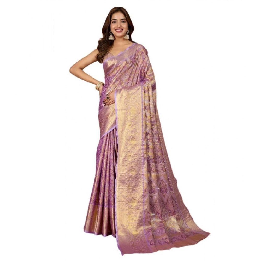Women's Jacquard Saree With Unstitched Blouse 5.5Mtr (Multicolor) - VANSHELLE