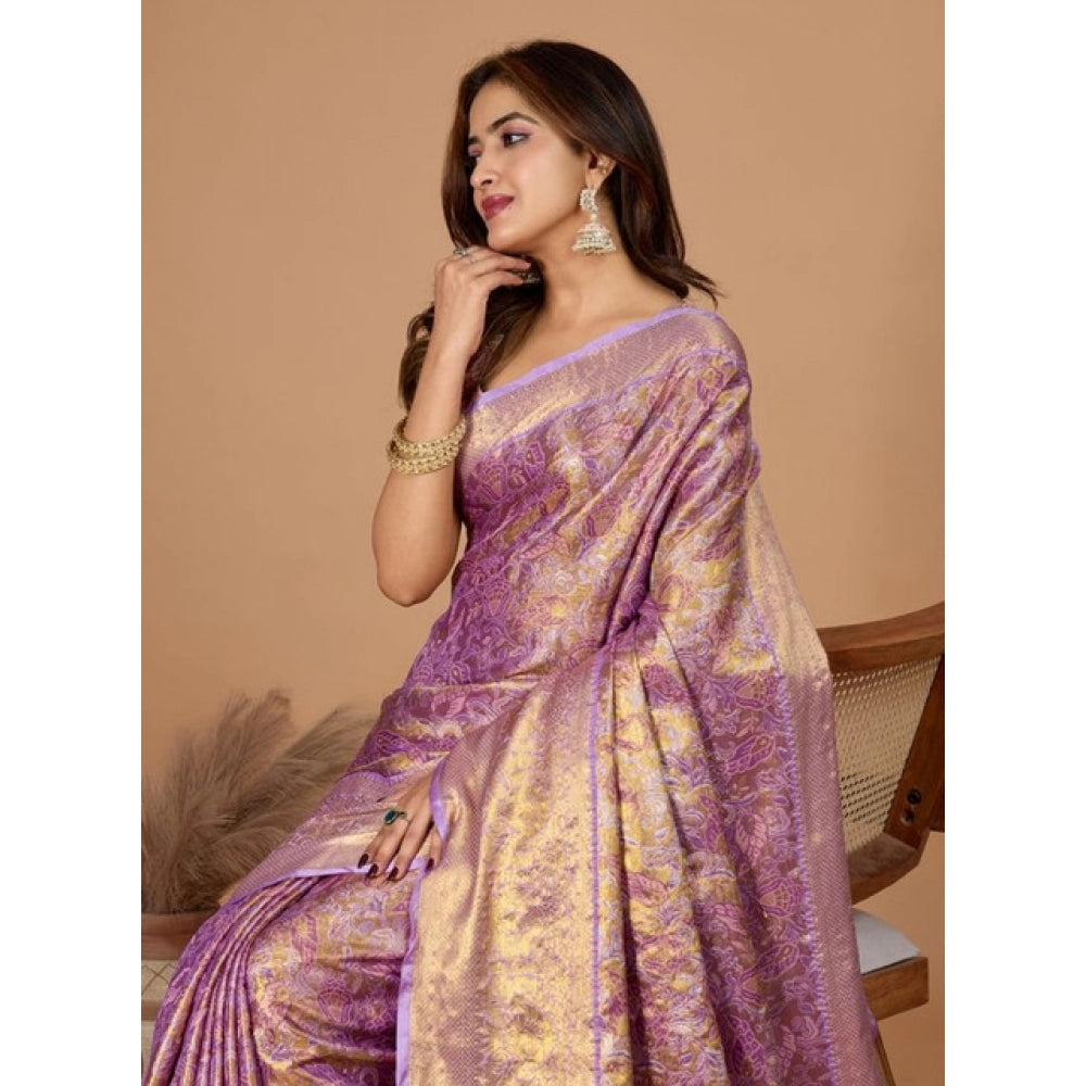 Women's Jacquard Saree With Unstitched Blouse 5.5Mtr (Multicolor) - VANSHELLE