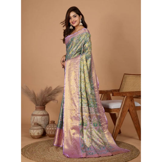 Women's Jacquard Saree With Unstitched Blouse 5.5Mtr (Multicolor) - VANSHELLE