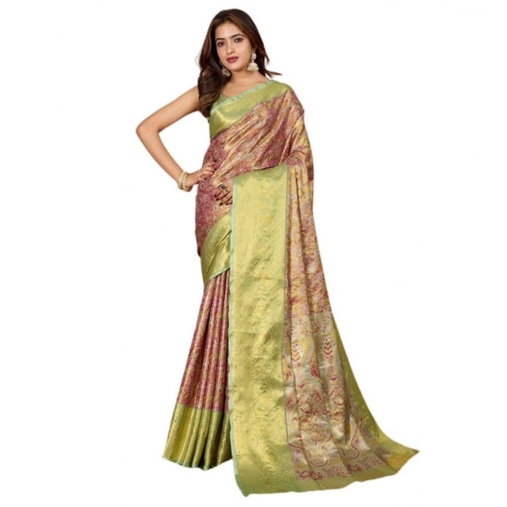 Women's Jacquard Saree With Unstitched Blouse 5.5Mtr (Multicolor) - VANSHELLE