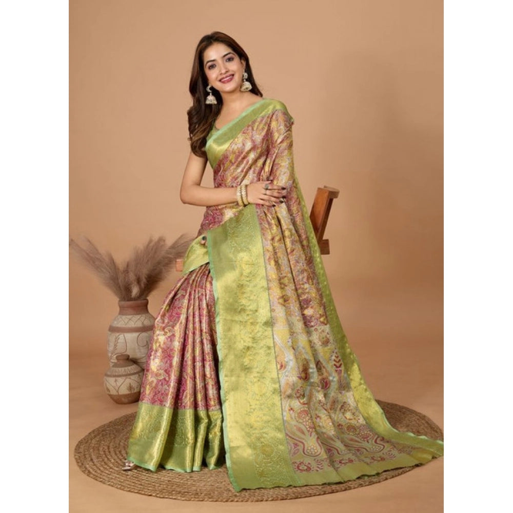 Women's Jacquard Saree With Unstitched Blouse 5.5Mtr (Multicolor) - VANSHELLE