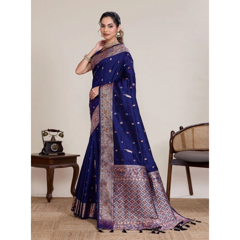 Women'S Jacquard Woven Saree With Unstitched Blouse 5.5Mtr (Na