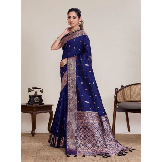 Women'S Jacquard Woven Saree With Unstitched Blouse 5.5Mtr (Na
