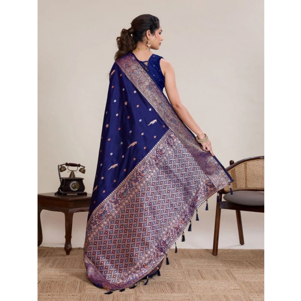 Women'S Jacquard Woven Saree With Unstitched Blouse 5.5Mtr (Na